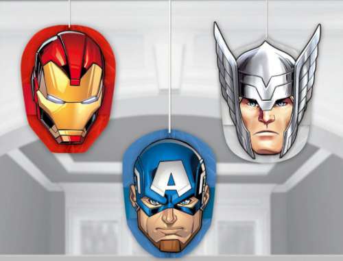 Avengers Hanging Honeycomb Decorations - Click Image to Close